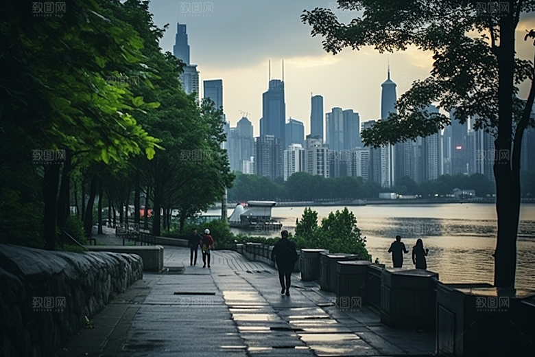 杭州城市风光南宋古都旅行摄影图