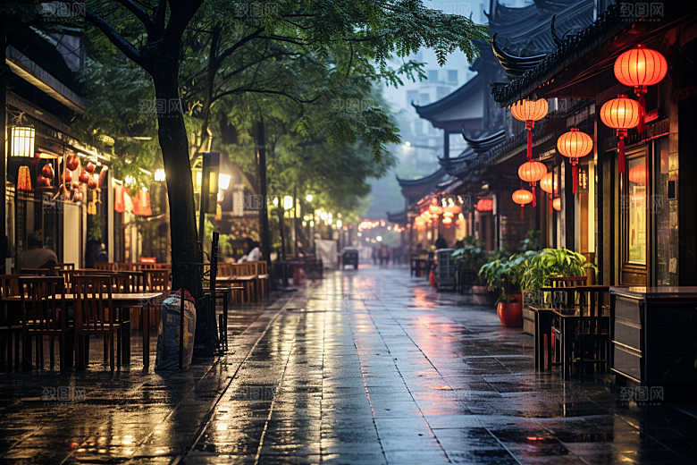 杭州城市风光地标景点摄影图