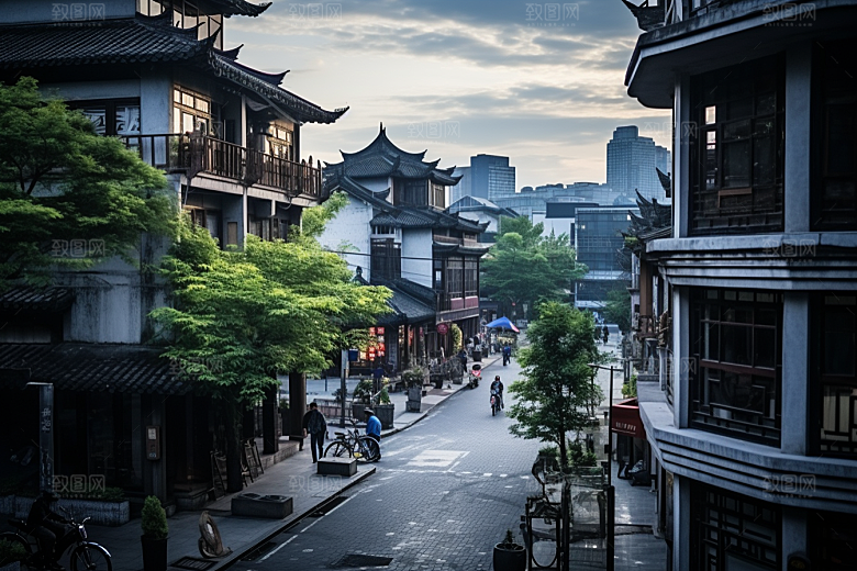 杭州城市风光旅行都市摄影图