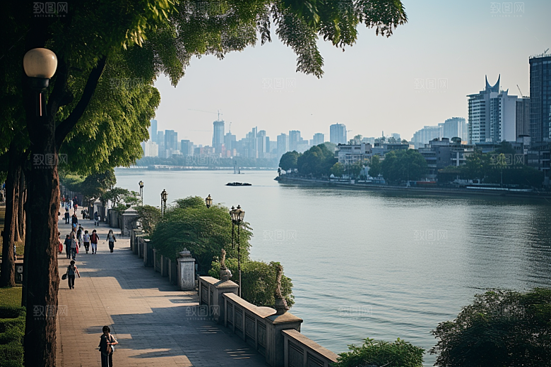 杭州城市风光景点旅游摄影图