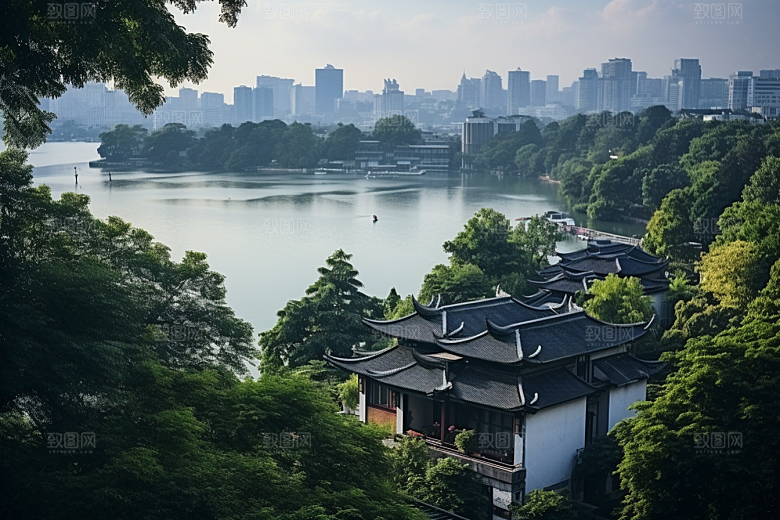 杭州城市风光景点国内游摄影图