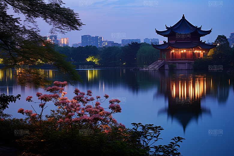 杭州城市风光南宋古都景色摄影图