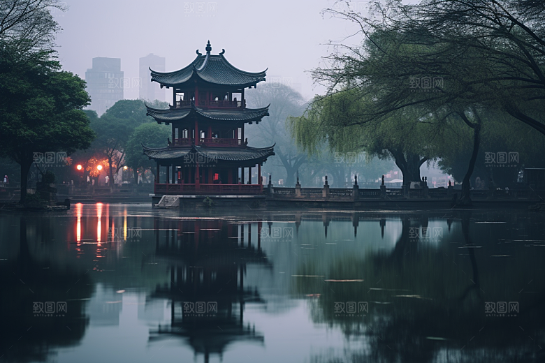 杭州城市风光国内游旅行摄影图