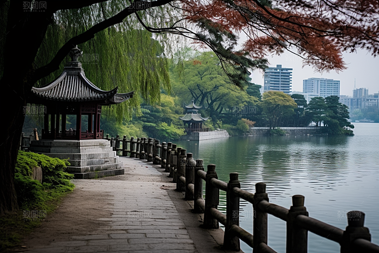 杭州城市风光高清景色摄影图