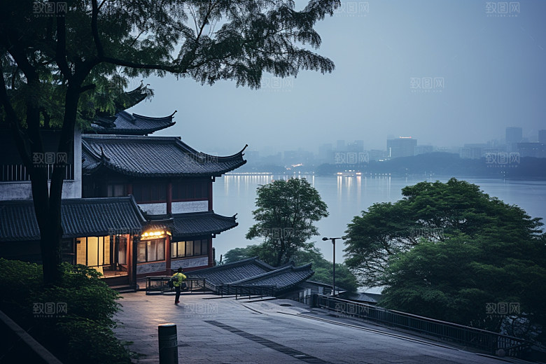 杭州城市风光旅游景色摄影图