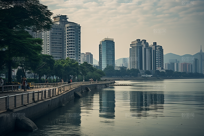 杭州城市风光风景地标摄影图