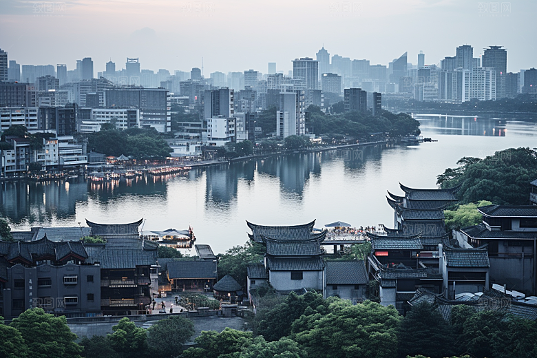 杭州城市风光旅游国内游摄影图