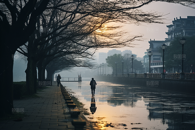 杭州城市风光景点旅行摄影图