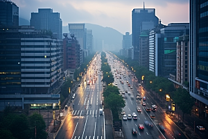 杭州城市风光景色景点摄影图