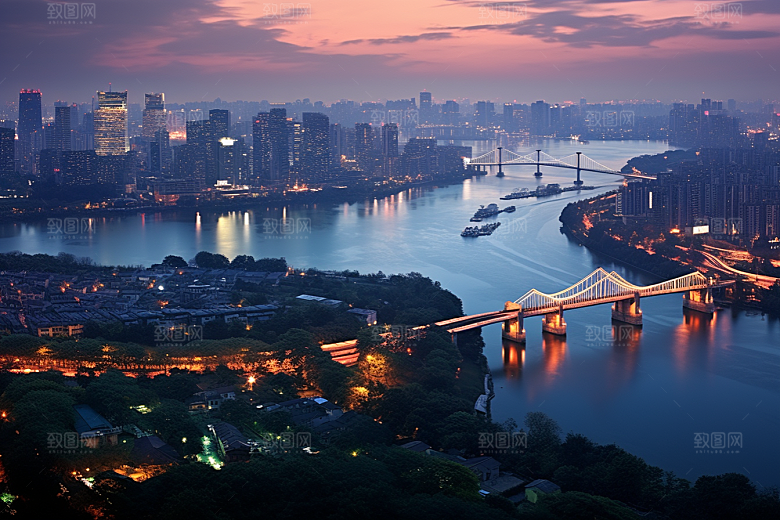 杭州城市风光景点风景摄影图