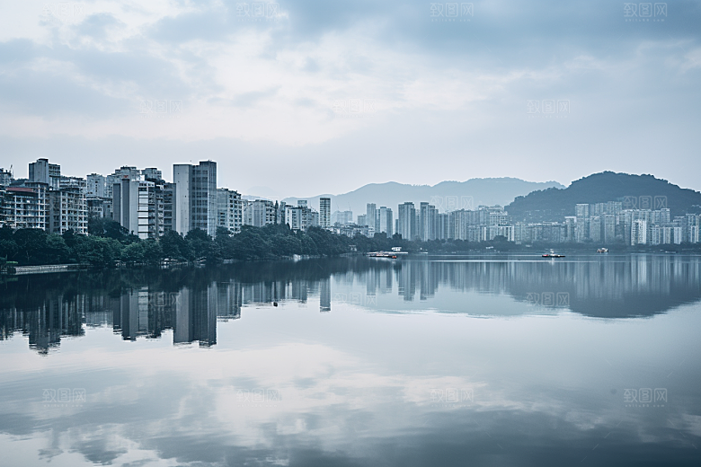 杭州城市风光都市江南摄影图