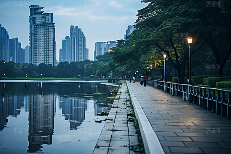 杭州城市风光地标都市摄影图