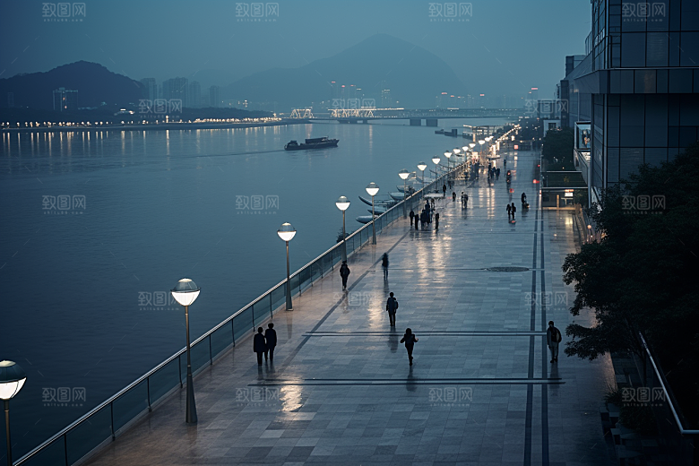 杭州城市风光都市景点摄影图