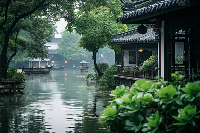 杭州城市风光景点地标摄影图