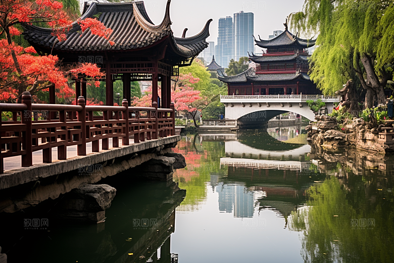 杭州城市风光旅游南宋古都摄影图