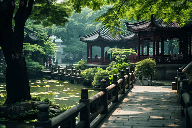 杭州城市风光南宋古都景色摄影图