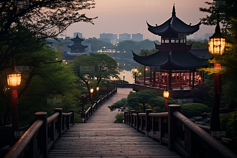 杭州城市风光旅游江南摄影图