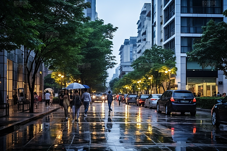 杭州城市风光江南地标摄影图