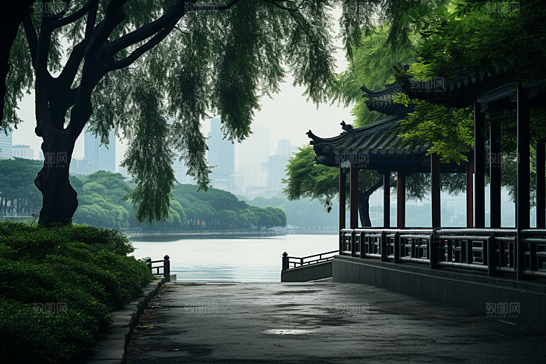 杭州城市风光地标南宋古都摄影图