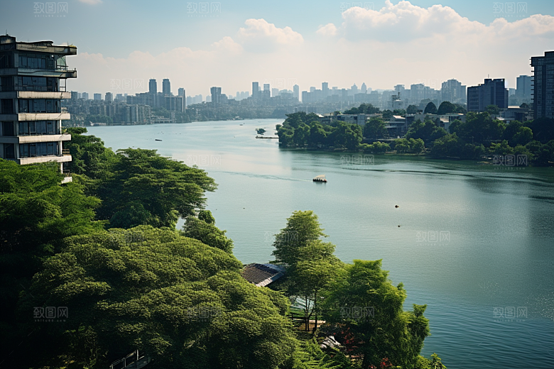 杭州城市风光江南风景摄影图