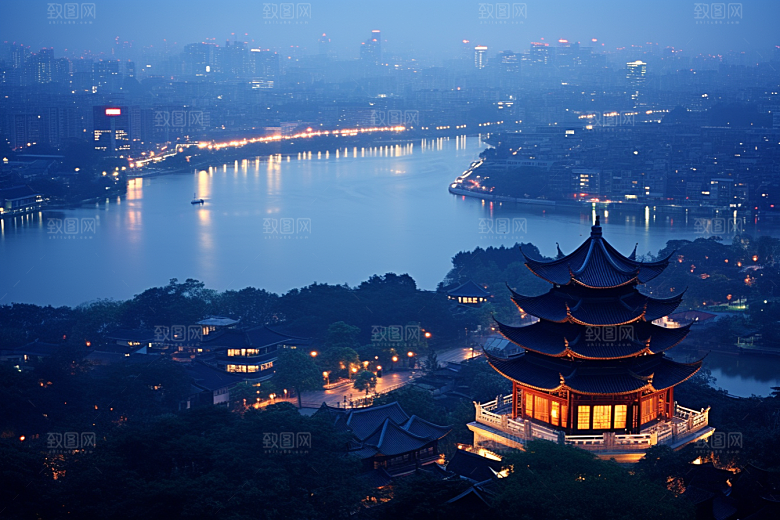 杭州城市风光国内游旅行摄影图