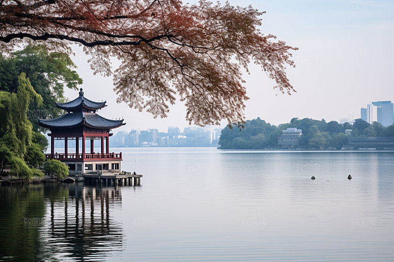 杭州城市风光景点江南摄影图