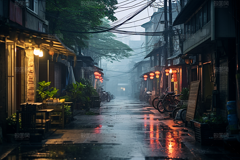 杭州城市风光景点都市摄影图