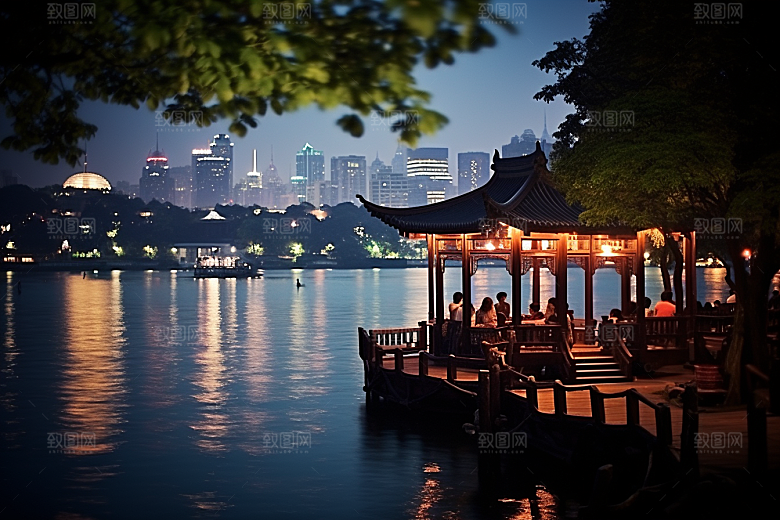 杭州城市风光高清风景摄影图