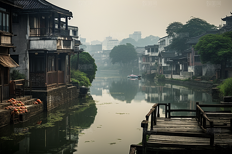杭州城市风光都市江南摄影图