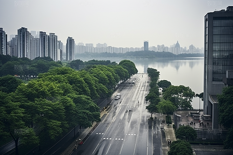 杭州城市风光景色都市摄影图