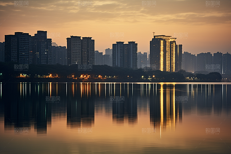 杭州城市风光地标风景摄影图