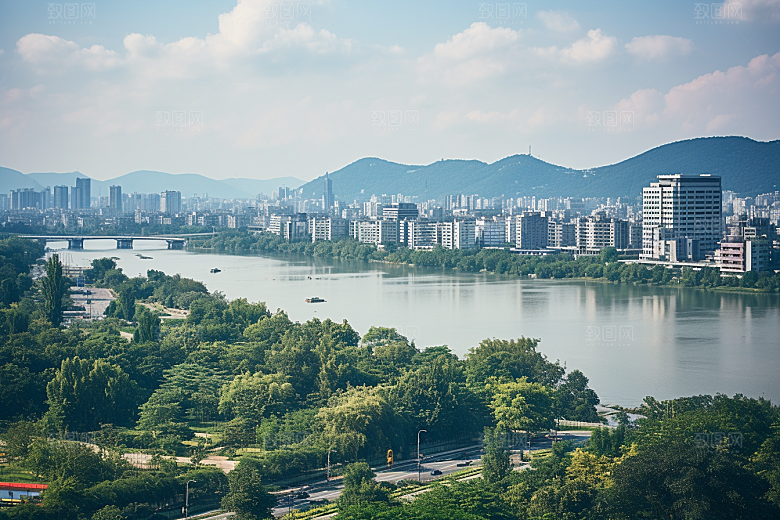 杭州城市风光景色旅游摄影图
