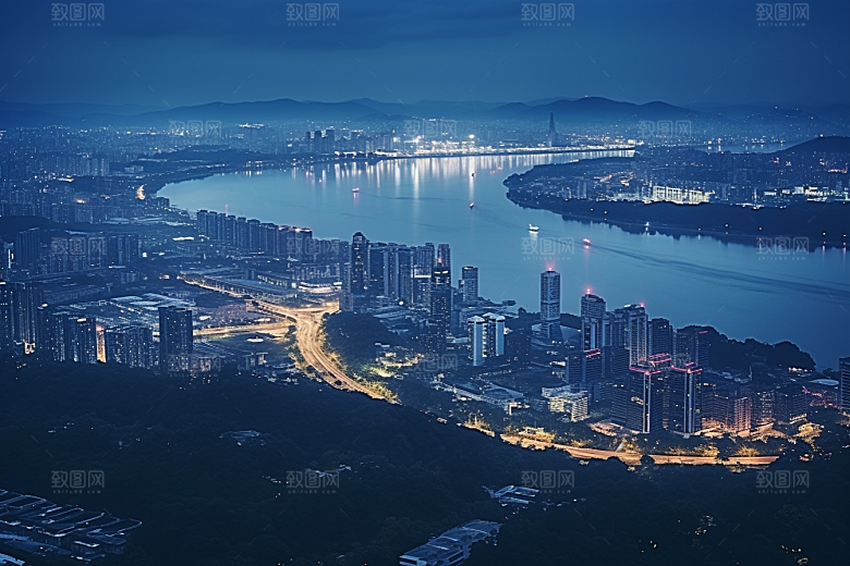 杭州城市风光高清景点摄影图