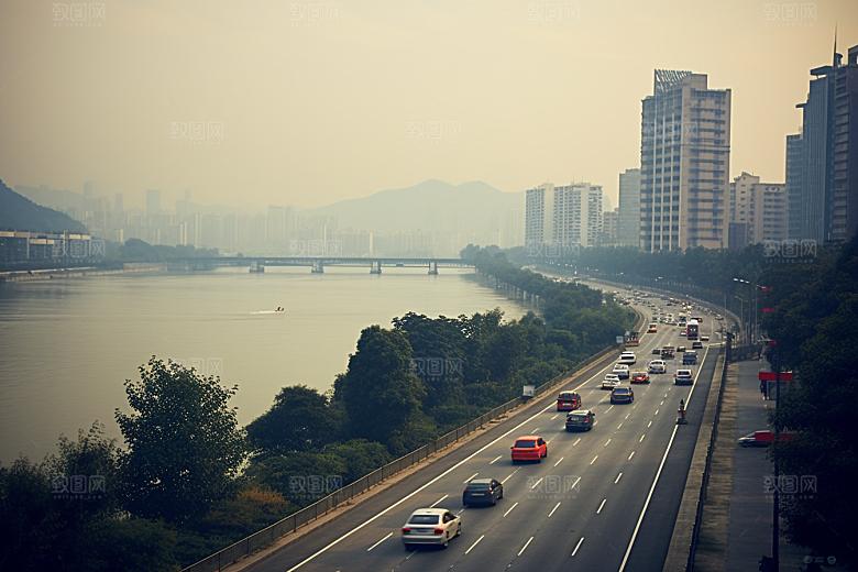 杭州城市风光高清景色摄影图