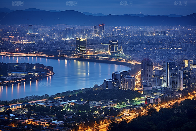 杭州城市风光景点旅游摄影图