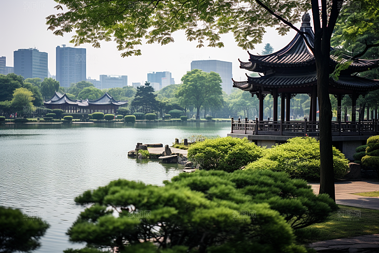 杭州城市风光景点景色摄影图