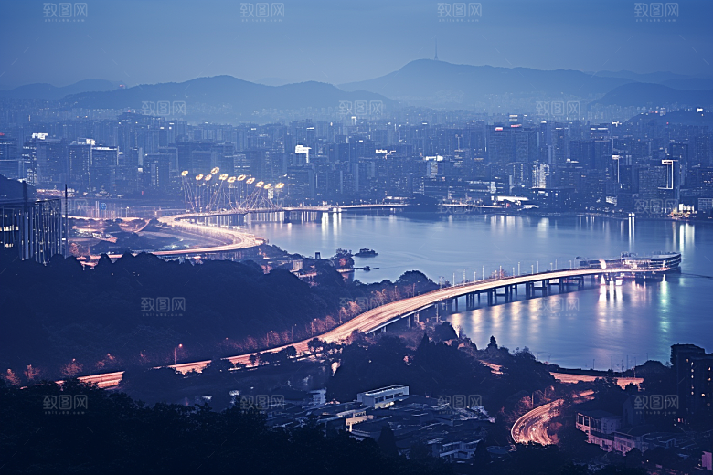 杭州城市风光高清地标摄影图