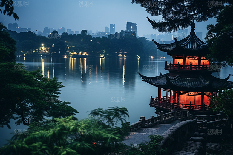 杭州城市风光高清江南摄影图
