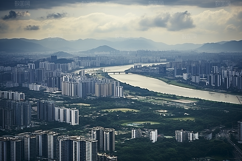 杭州城市风光景色江南摄影图