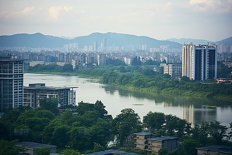杭州城市风光旅游都市摄影图