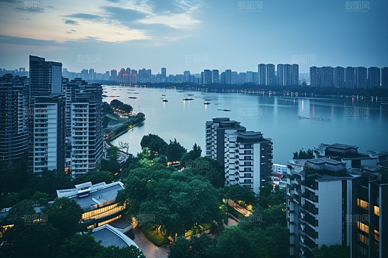 杭州城市风光高清景点摄影图