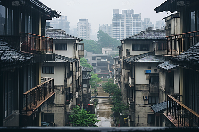杭州城市风光旅行地标摄影图