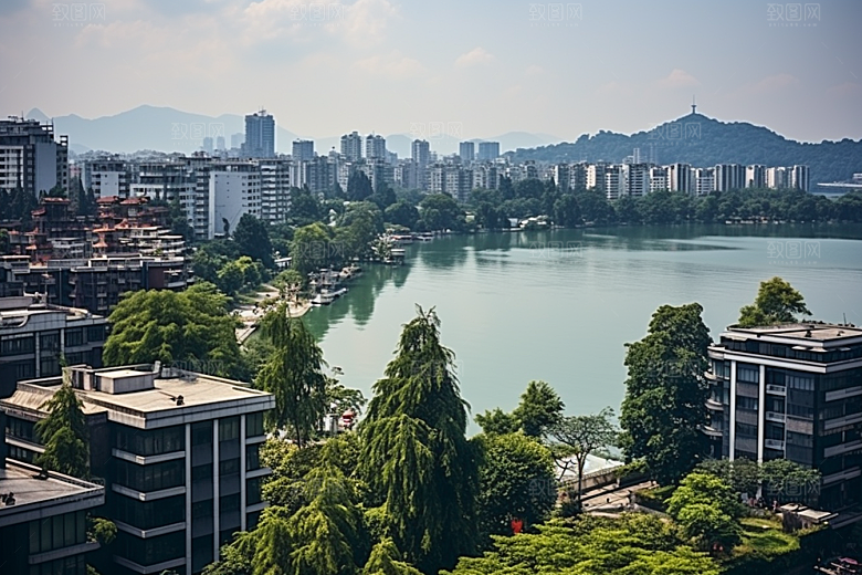 杭州城市风光南宋古都旅行摄影图