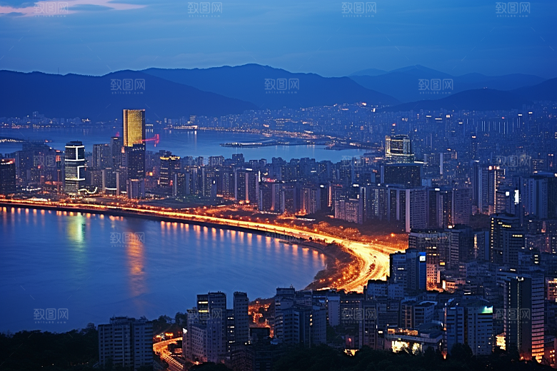 杭州城市风光国内游地标摄影图