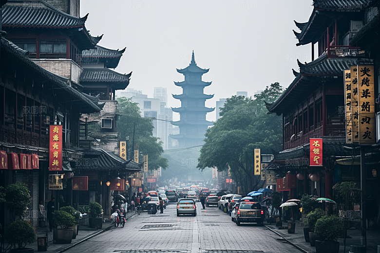 杭州城市风光江南旅游摄影图