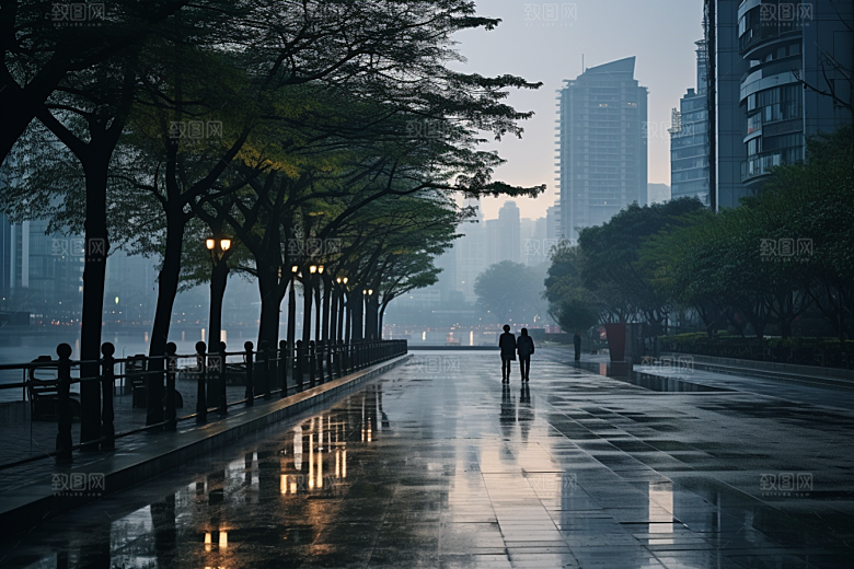 杭州城市风光景色景点摄影图