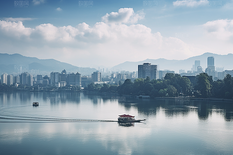 杭州城市风光国内游景色摄影图
