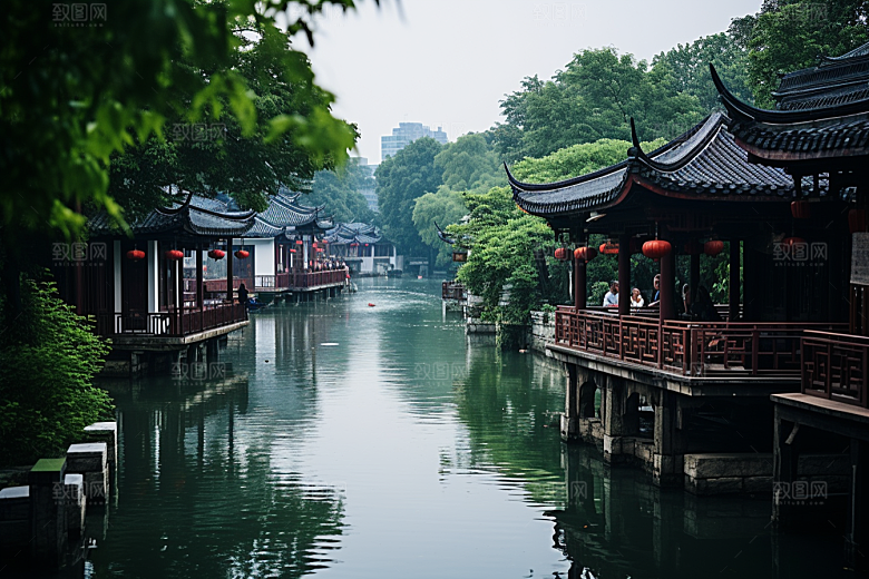 杭州城市风光南宋古都江南摄影图