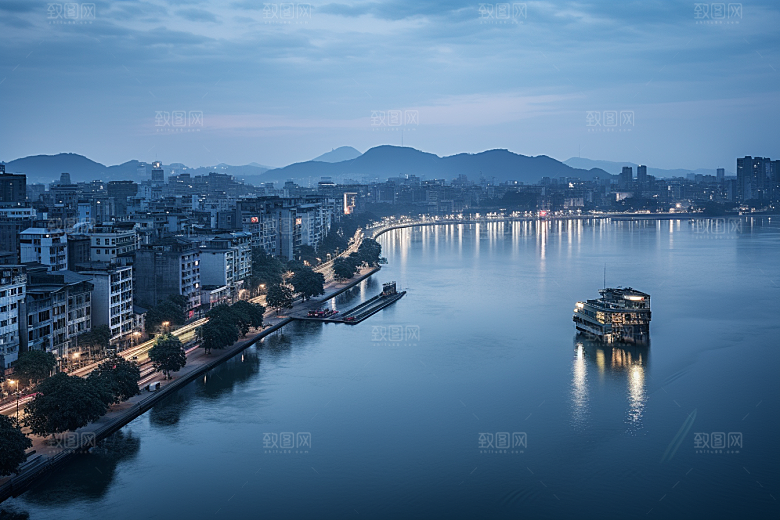 杭州城市风光地标风景摄影图