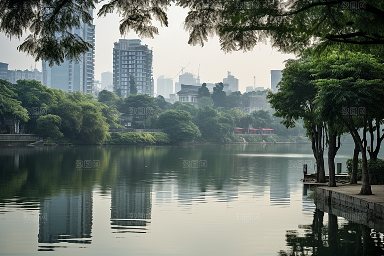 杭州城市风光景色高清摄影图